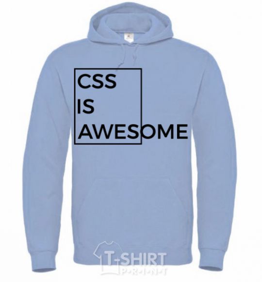 Мужская толстовка (худи) Css is awesome Голубой фото