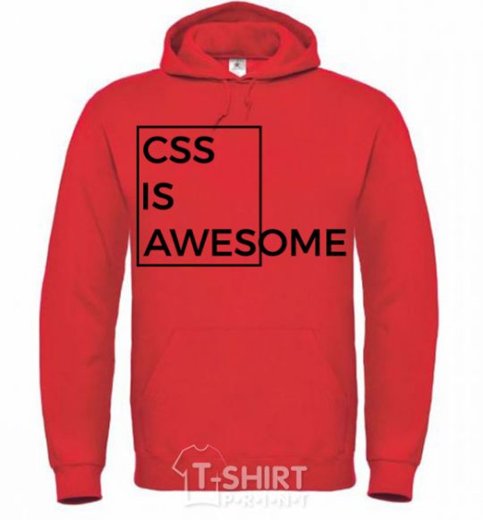 Мужская толстовка (худи) Css is awesome Ярко-красный фото