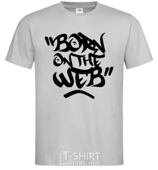 Men's T-Shirt Born on the web grey фото