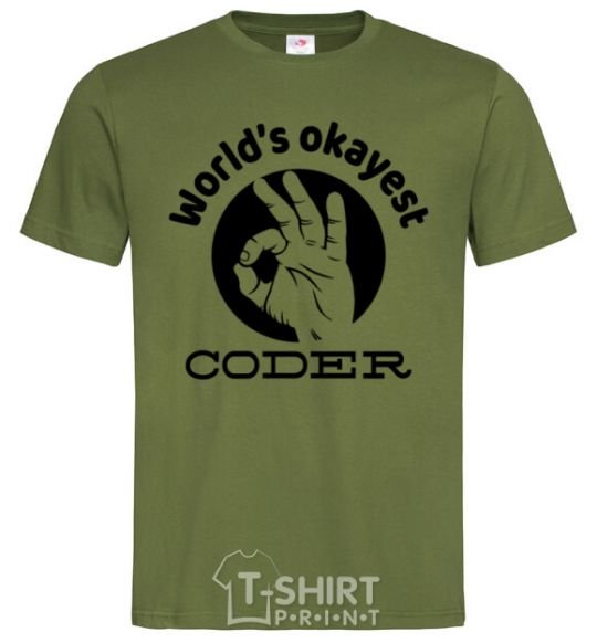 Men's T-Shirt World's okayest coder millennial-khaki фото