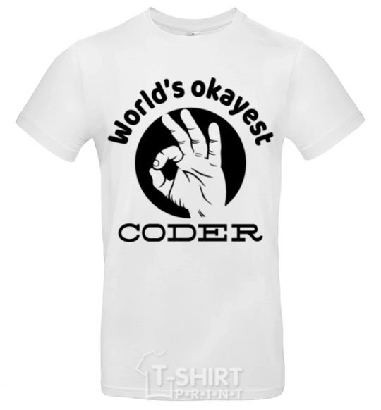 Men's T-Shirt World's okayest coder White фото