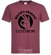 Men's T-Shirt World's okayest coder burgundy фото