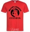 Men's T-Shirt World's okayest coder red фото