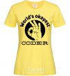 Women's T-shirt World's okayest coder cornsilk фото