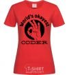 Women's T-shirt World's okayest coder red фото