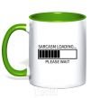 Mug with a colored handle Sarcasm loading kelly-green фото