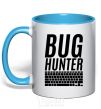 Чашка с цветной ручкой Bug hanter Голубой фото