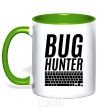 Mug with a colored handle Bug hanter kelly-green фото