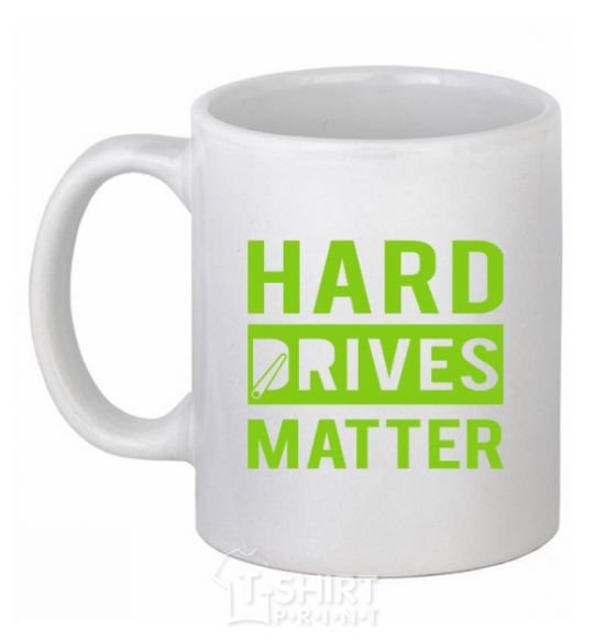 Ceramic mug Hard drives matter White фото