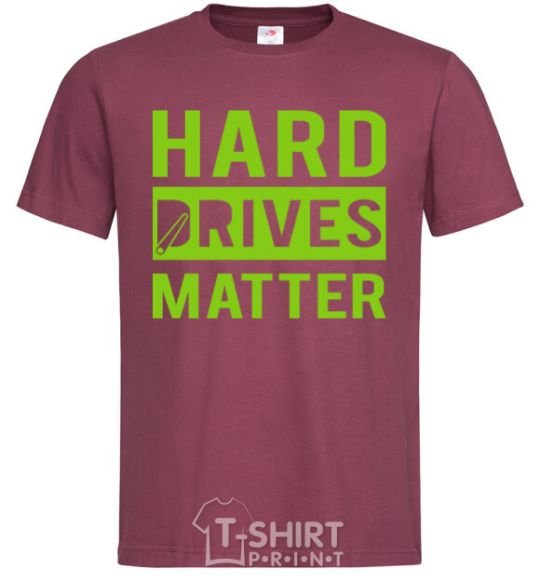 Men's T-Shirt Hard drives matter burgundy фото