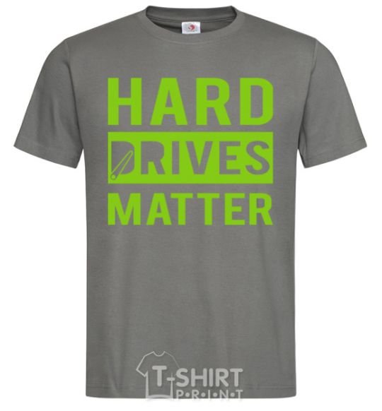 Men's T-Shirt Hard drives matter dark-grey фото