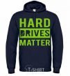 Men`s hoodie Hard drives matter navy-blue фото