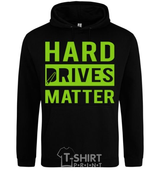 Men`s hoodie Hard drives matter black фото