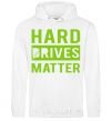Men`s hoodie Hard drives matter White фото