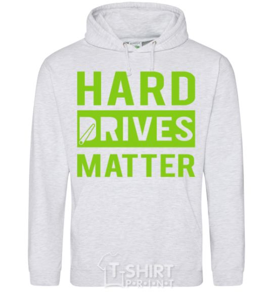 Men`s hoodie Hard drives matter sport-grey фото