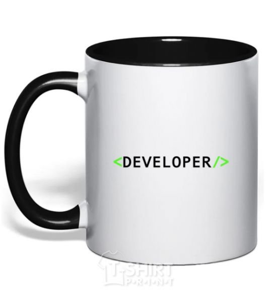 Чашка с цветной ручкой Developer Черный фото
