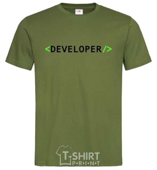 Мужская футболка Developer Оливковый фото