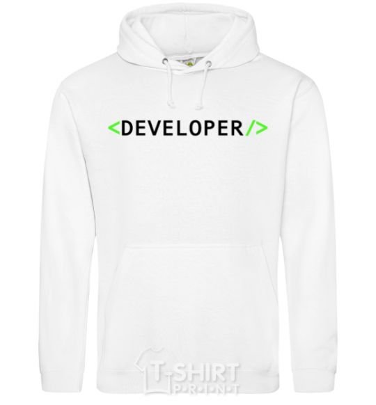 Мужская толстовка (худи) Developer Белый фото