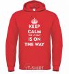 Men`s hoodie Keep calm the it guy is on the way bright-red фото