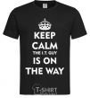 Men's T-Shirt Keep calm the it guy is on the way black фото