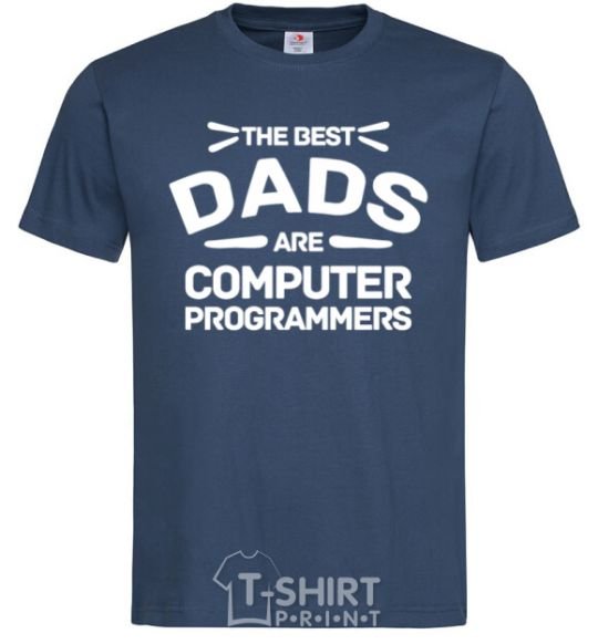 Мужская футболка The best dads programmers Темно-синий фото