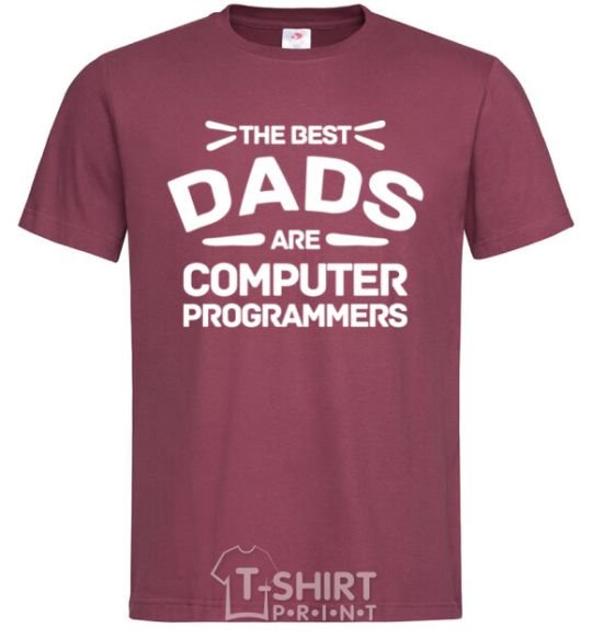 Men's T-Shirt The best dads programmers burgundy фото