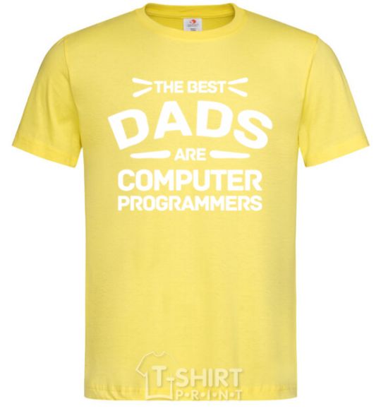 Мужская футболка The best dads programmers Лимонный фото