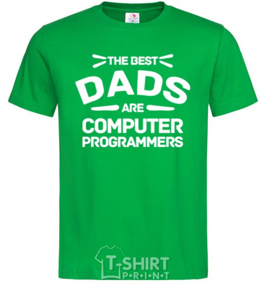 Мужская футболка The best dads programmers Зеленый фото