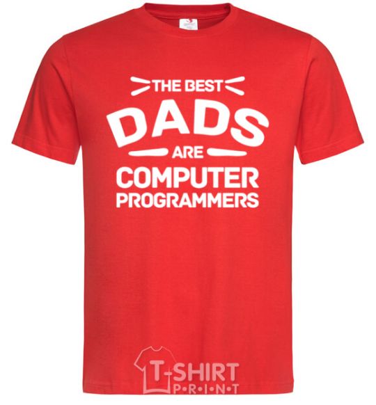 Мужская футболка The best dads programmers Красный фото