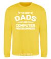 Sweatshirt The best dads programmers yellow фото