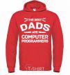 Men`s hoodie The best dads programmers bright-red фото