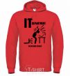 Men`s hoodie IT department we are here to help bright-red фото