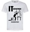 Men's T-Shirt IT department we are here to help White фото