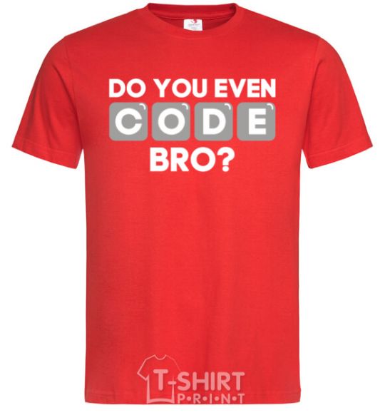 Мужская футболка Do you even code bro Красный фото