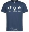 Men's T-Shirt Man woman geek navy-blue фото