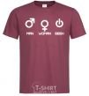 Men's T-Shirt Man woman geek burgundy фото