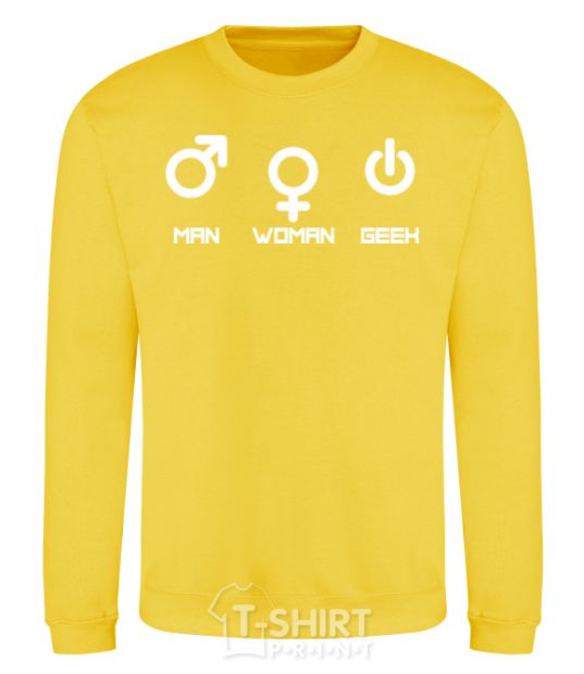 Sweatshirt Man woman geek yellow фото