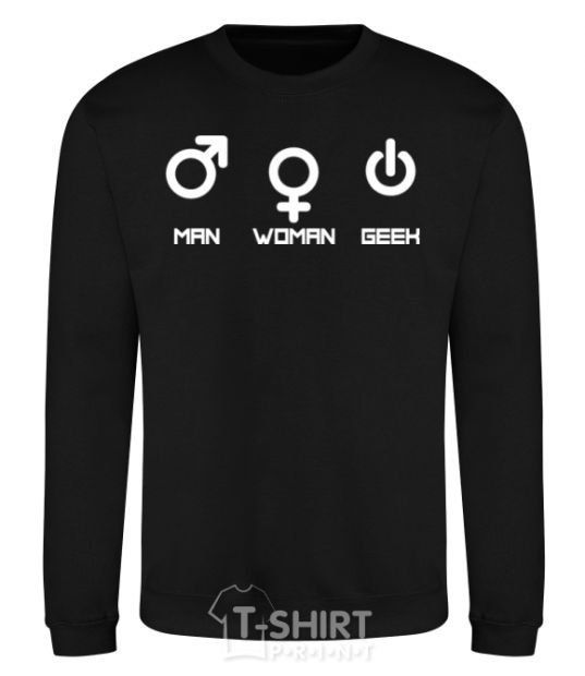 Sweatshirt Man woman geek black фото