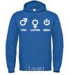 Men`s hoodie Man woman geek royal фото