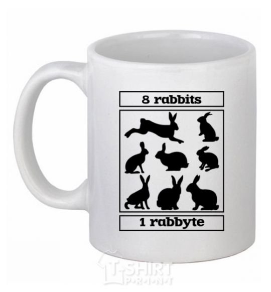 Чашка керамическая 8 rabbits 1 rabbyte Белый фото