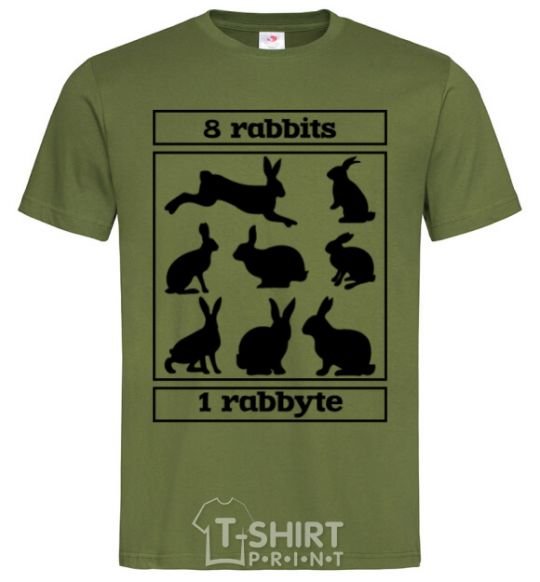 Мужская футболка 8 rabbits 1 rabbyte Оливковый фото