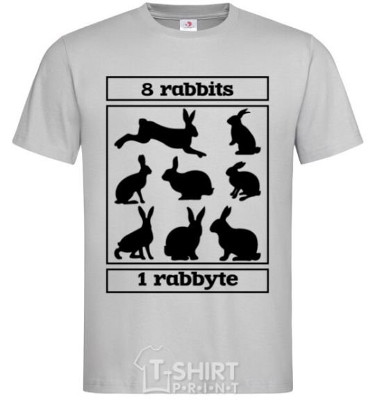 Men's T-Shirt 8 rabbits 1 rabbyte grey фото