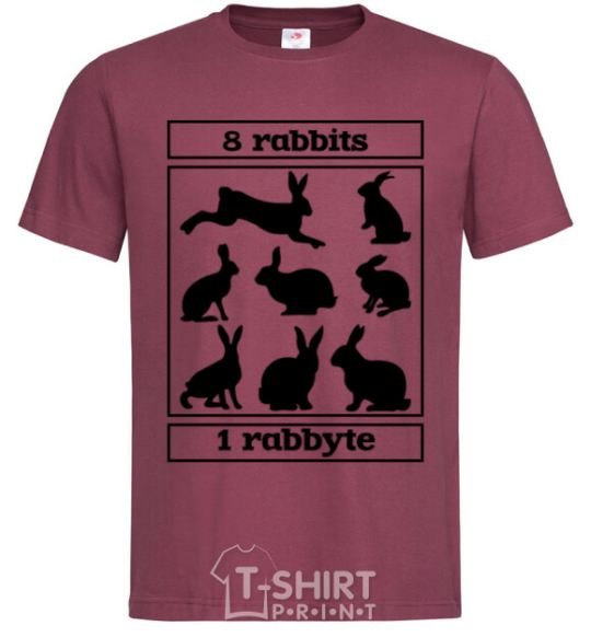 Men's T-Shirt 8 rabbits 1 rabbyte burgundy фото
