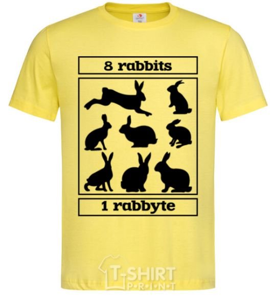 Men's T-Shirt 8 rabbits 1 rabbyte cornsilk фото