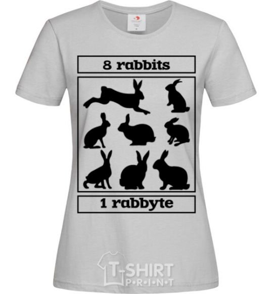 Women's T-shirt 8 rabbits 1 rabbyte grey фото