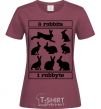 Women's T-shirt 8 rabbits 1 rabbyte burgundy фото