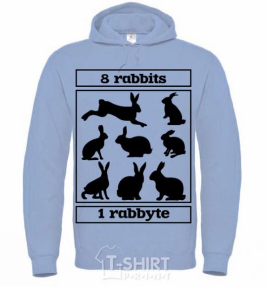 Мужская толстовка (худи) 8 rabbits 1 rabbyte Голубой фото