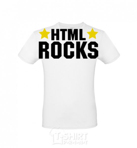 Мужская футболка HTML Rocks Белый фото