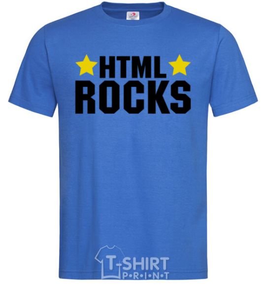 Мужская футболка HTML Rocks Ярко-синий фото