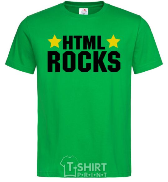 Мужская футболка HTML Rocks Зеленый фото